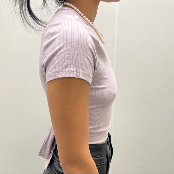 ๐ Garage Lavender Tie-Back Crop Top โ Womenโs Size Medium ๐ - Picture 2 of 10
